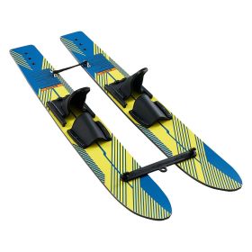 46" Water Skis, Kids Water Ski Trainers with X-7 Adjustable Bindings, Double-Handle Rope & Removable Stabilizing Bar