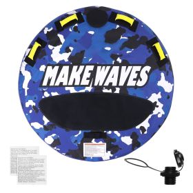 Towable Tube for Boating, 340 lbs, 1-2 Riders Inflatable Boat Tubes and Towables, 51.8" Round Water Sport Towable Tube for Boat to Pull