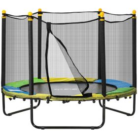 4.6FT Trampoline for Kids with Enclosure Net for Ages 3-10, Indoor Outdoor Use, Black