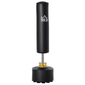Freestanding Boxing Punch Bag Stand, Height Adjustable, with Fillable Base, Absorption Springs, Suction Cups