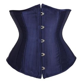 SEXY Gothic Underbust Corset and Waist cincher Bustiers Top Workout Shape Body Belt Plus size Lingerie S-6XL (Color: 7055-navy, size: 5XL)