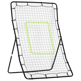 4 x 5.7ft Volleyball Rebounder Net with Strike Zone, Baseball Lacrosse Training Net for Pitching and Fielding (Color: Black)